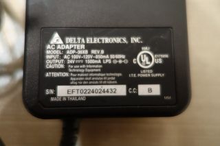 RARE Delta Electronics 24V Power AC Adapter ADP - 36XB REV.  B 1500mA LPS phone 3
