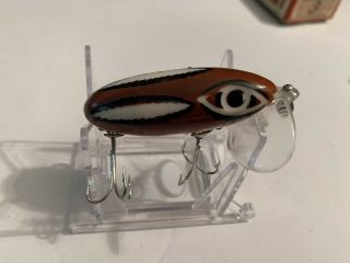 Rare Vintage Fred Arbogast Clear Lip Jitterbug Chipmunk 3/8 Oz Fishing Lure