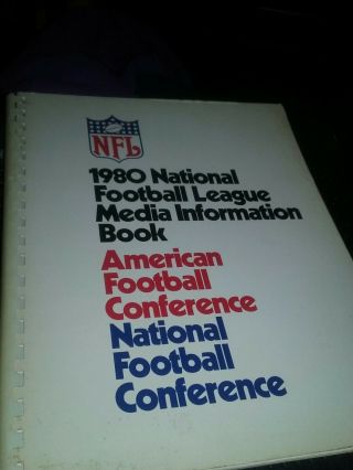 1980 National Football League Media Information Book 9 " X 11 " Rare