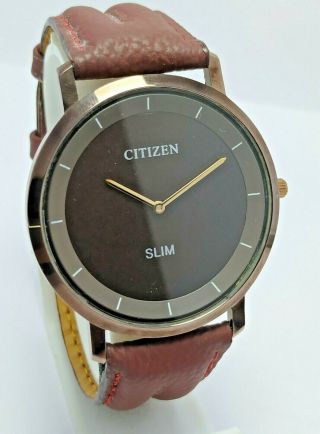 Rare Vintage Citizen Quartz Brown Dial Wrist Watch For Women 