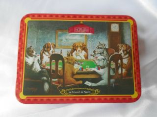 Coolidge Dogs Playing Poker - A Friend In Need - Collectible Tin - Rare