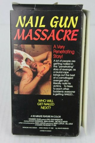 Nail Gun Massacre VHS 1980 ' s Horror Uncut Version RARE FIND 6