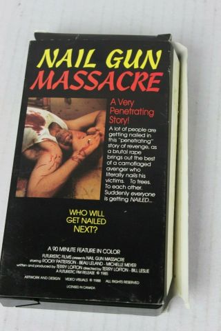 Nail Gun Massacre VHS 1980 ' s Horror Uncut Version RARE FIND 8