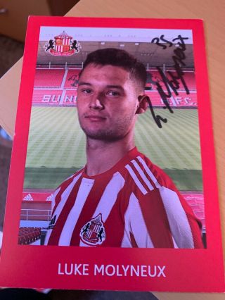Rare Signed Luke Molyneux Sunderland Club Card Photo