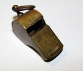 Rare Vintage Wwi Us Military Brass Whistle - Made In Usa 1914 - 1918 Period