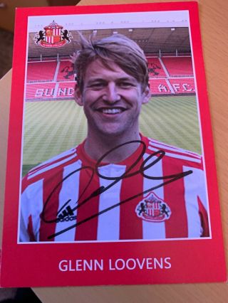 Rare Signed Glenn Loovens Sunderland Club Card Photo