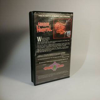 Horror Hospital VHS Gorgon Video Rare OOP Big Box Clamshell Blood Gore Cult Camp 3