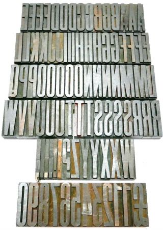 Letterpress Wood 2 5/8 " Ultra Slim Alphabet 89pcs Rare S&b & Co Typeface