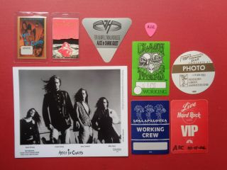 Alice In Chains,  Promo Photo,  7 Backstage Passes,  Guitar Pick,  Rare Tour Originals