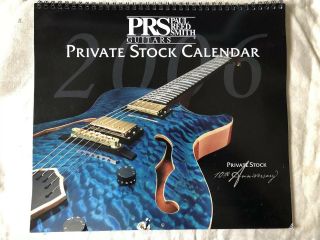 Paul Reed Smith Prs Private Stock Calendar - 2006 Tenth Ps Anniversary Rare