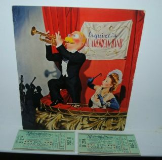 1944 Esquire Jazz Concert Program,  Armstrong,  Holiday,  Rare,  With 2 Full Tickets