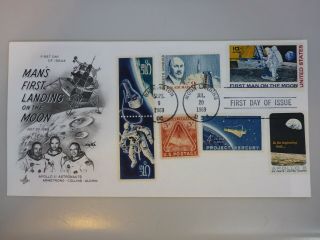 Apollo 11 - Man’s First Landing On The Moon First Day Cover Rare