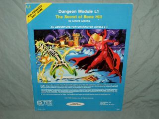 Ad&d 1st Ed Module - L1 The Secret Of Bone Hill (rare 1981 - And Exc)