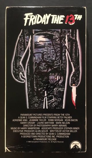 Friday The 13th Part 1 Rare Vg - Vhs 1980 Slasher Fully Paramount Gateway
