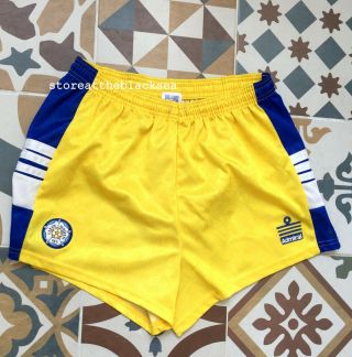 Leeds United 1992 1993 Rare Football Soccer Shorts Yellow Blue Admiral