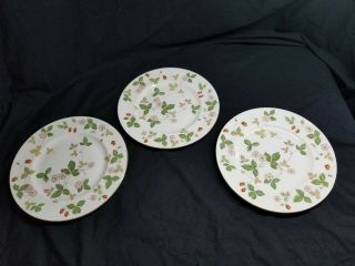 Wedgwood Dinner Plate,  Wild Strawberry,  Set Of 3 Rare Vintage 1965,  10 3/4