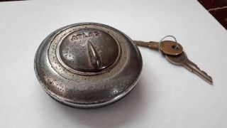 RARE Vintage Atlas Locking Gas Cap With Keys Rat Hot Rod 2