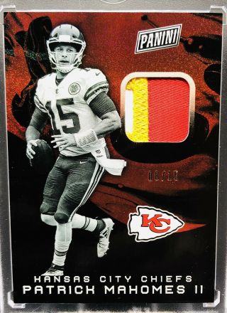 Patrick Mahomes 2019 Panini National Case Breaker Exclusive Ssp Patch /15 Rare
