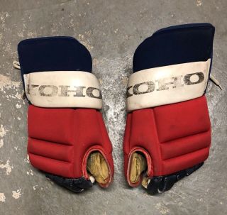 Vintage Koho Gl5 Gloves 1980s Rare York Rangers Ccm Bauer