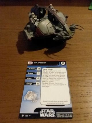 Isp Speeder - Star Wars Miniatures Bounty Hunters 1 - Rare - With Card
