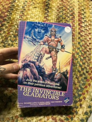 The Invincible Gladiators Force Video Big Box Slip Rare Oop Vhs