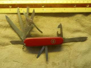 Victorinox Old Champion Swiss Army Knife In Red - Rare Model,  Square Phillips