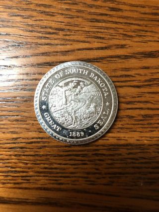 1987 South Dakota Bison 1/2 oz.  999 Fine Silver Round Tri - State Made Rare 2