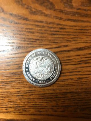 1987 South Dakota Bison 1/2 oz.  999 Fine Silver Round Tri - State Made Rare 4