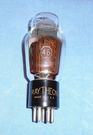 1 Raytheon 46 Aka Vt - 63 Radio Vacuum Tube - Rare 1940 