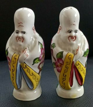 Vintage France Limoges Porcelain Salt Pepper Shakers China Monk Rare