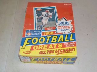1988 Swell Football Wax Box W/ 36 Packs Per Box Rare