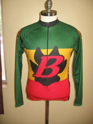 Rare Vintage Bontrager Rastafarian Santa Cruz Long Sleeve Cycling Jersey Sz Lg