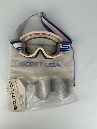 Scott Snowboard/ski White Goggles Red,  White & Blue - Rare Vintage -