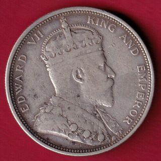 Straits Settlements - 1903 - Edward Vii - One Dollar - Rare Silver Coin Aw6