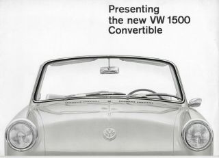 Rare Volkswagen Vw 1961 Type 3 Notchback Convertible Sales Brochure English