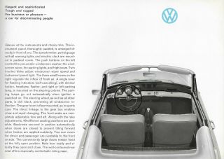 RARE Volkswagen VW 1961 Type 3 Notchback Convertible Sales Brochure English 2