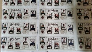 Harry Potter Royal Mail Stamps.  Limited Edition (300) Press Sheet.  Rare &
