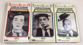 Vtg Buster Keaton: A Hard Act To Follow.  Rare Vhs Documentary Thames Set Of 3