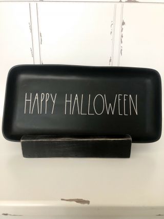Rae Dunn Black Happy Halloween Platter Ceramic Rare— Vhtf
