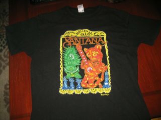 Carlos Santana 2002 River Of Colors Roman Shirt Vintage Men 