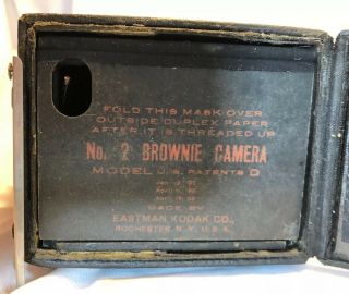Rare Vintage box camera Kodak Eastman: BROWNIE No.  2 Model D.  Patent Jan 1887 2