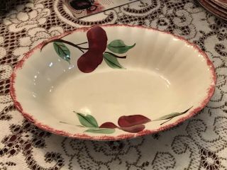 Southern Potteries Vintage Blue Ridge Crab Apple Oval Serving Bowl - Rare