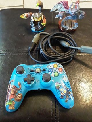 Rare Skylander Giants Mini Pro Ex Wired Controller For Xbox 360 - Blue