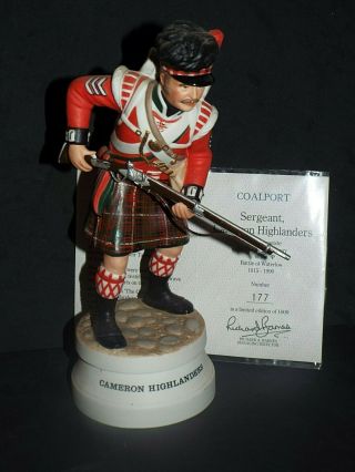 Rare Coalport Sergeant Cameron Highlanders Figurine Waterloo 175th Anniversary