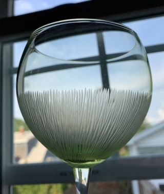 2 - Lenox Rare Light Green Wine Glass Balloon Shape Goblet Discontinued 8 3/4”
