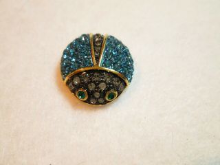 Joan Rivers Simulated Gemstone Magnetic Lady Bug Pin Rare Qvc 15/16 " Thailand