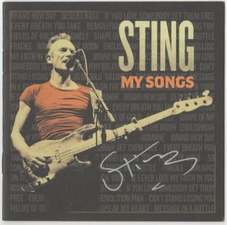 Sting " My Songs " Signed Cd - Rare Autographed Booklet