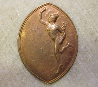 1 Rare Vintage Medal,  Mercury Or Hermes Brass Stamping; Made In France,  34mm
