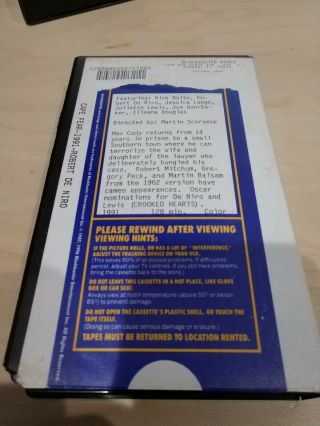 Blockbuster Video Clamshell VHS Cape Fear 1991 Rare Martin Scorcese 2
