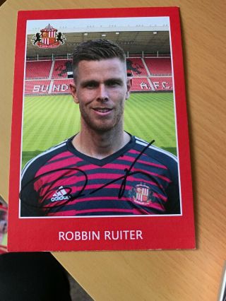 Rare Signed Robbin Ruiter Sunderland Club Card Photo